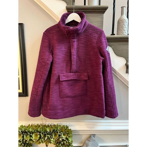 Spyder Mens Knit Front Pocket Heavy Fleece Lined ￼ Pull Over in Raisin sz M EUC - Picture 1 of 8